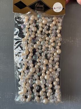 Katherine’s Collection Pearl Iridescent Beaded Garland Christmas Decor NOS 90s